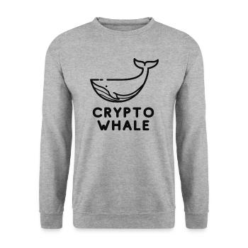 CRYPTO WHALE - Unisex Pullover - Weißgrau meliert - Vorne - Alina (178cm) & Michal (187cm)