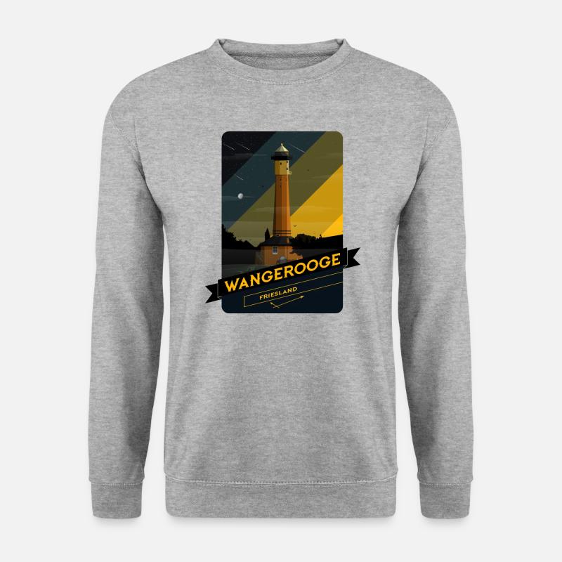 Leuchtturm Wangerooge - Unisex Pullover - Weißgrau meliert