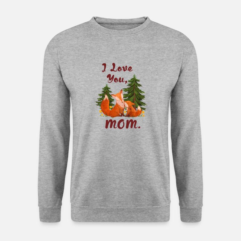Ich liebe dich Mama Muttertag mit Füchsen - Unisex Pullover - Weißgrau meliert