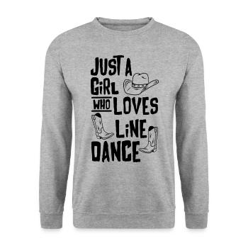 Tänzer Tanzen Linedance Country Musik Geschenk - Unisex Pullover - Weißgrau meliert - Vorne - Alina (178cm) & Michal (187cm)