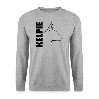 KELPIE chien chien chien de refuge Wilsigns - Sweat-shirt Unisexe - gris chiné - Devant - Alina (178cm) & Michal (187cm)