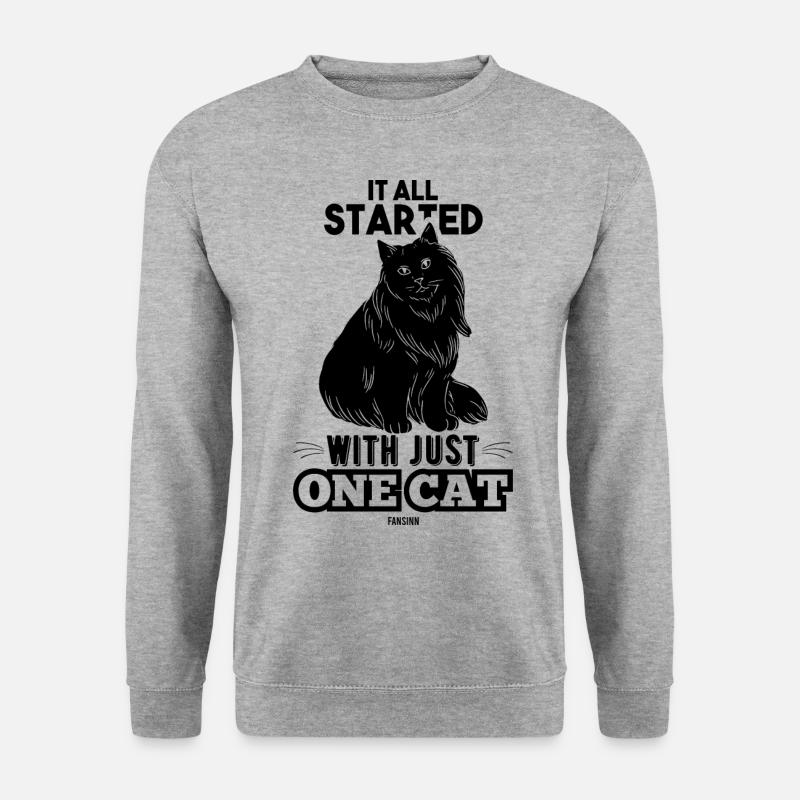 Katze - Unisex Pullover - Weißgrau meliert