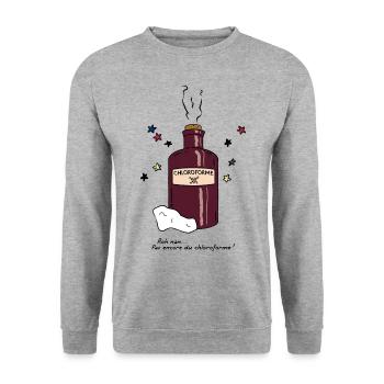 Chloroforme - Sweat-shirt Unisexe - gris chiné - Devant - Alina (178cm) & Michal (187cm)