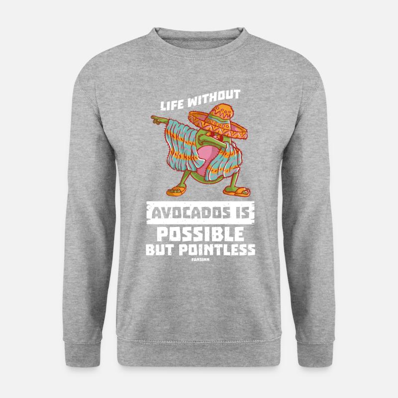 Life Without Avocados Is Possible But Pointless - Unisex Pullover - Weißgrau meliert