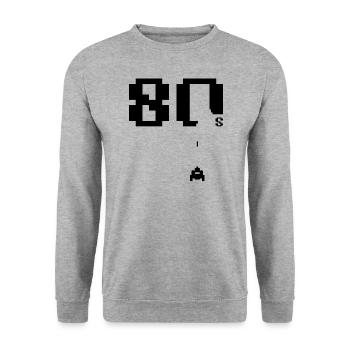 80's - Unisex Sweatshirt - salt & pepper - Front - Alina (178cm) & Michal (187cm)
