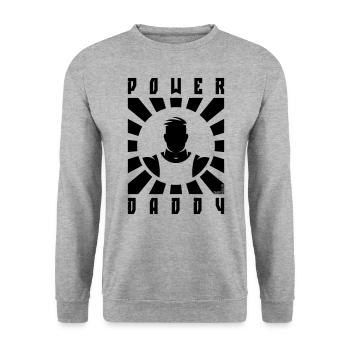Power Daddy (Dad / Papa / Rays / Black) - Unisex Sweatshirt - salt & pepper - Front - Alina (178cm) & Michal (187cm)