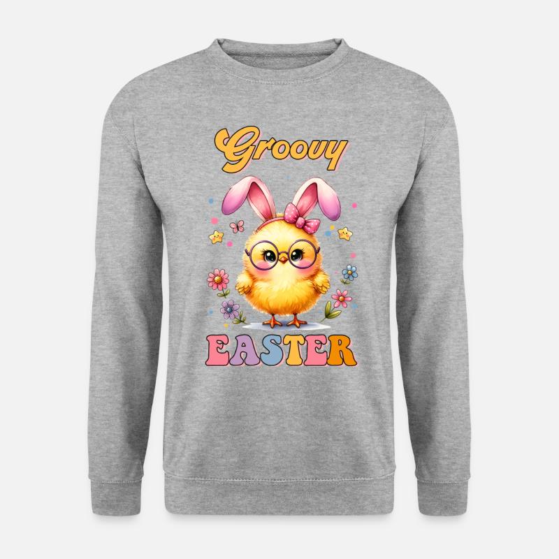 Groovy Easter - Unisex Pullover - Weißgrau meliert
