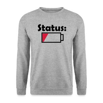 Battery status empty - Unisex Sweatshirt - salt & pepper - Front - Alina (178cm) & Michal (187cm)