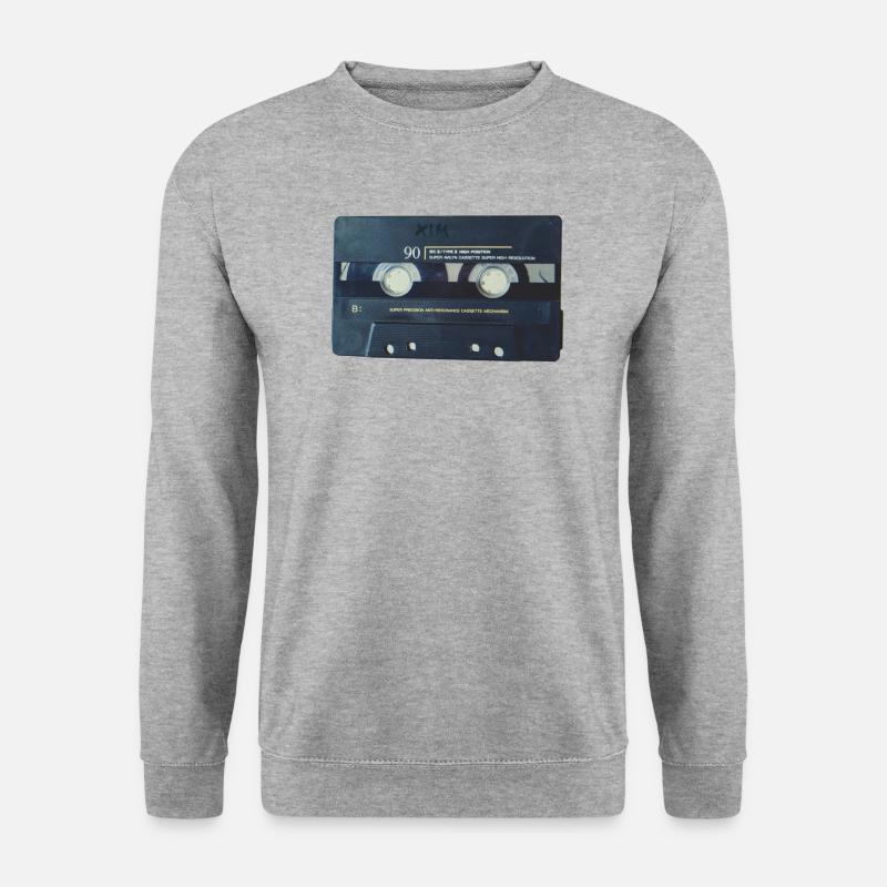 Kassette - Cassette - Unisex Pullover - Weißgrau meliert