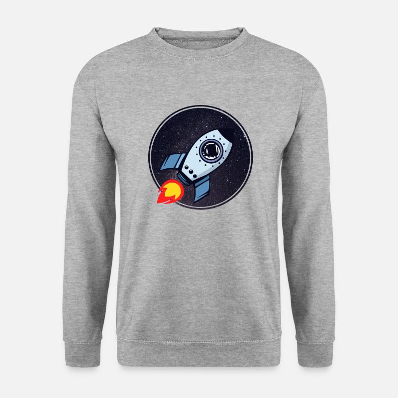 Raketenschiff - Unisex Pullover - Weißgrau meliert