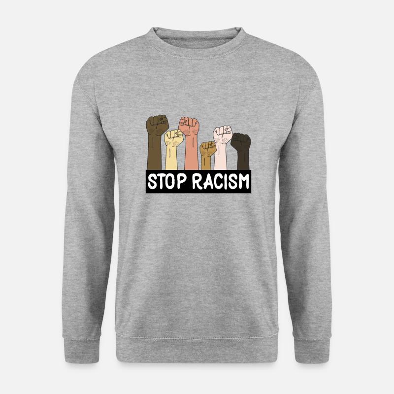 Stop Rassismus - Unisex Pullover - Weißgrau meliert