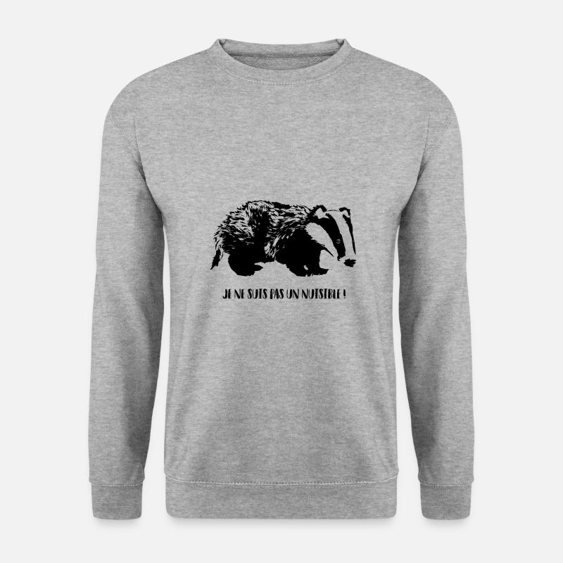 Dachs - Unisex Pullover - Weißgrau meliert