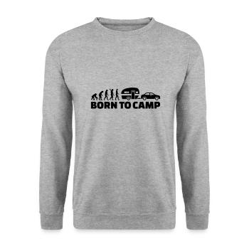Wohnwagen - Unisex Pullover - Weißgrau meliert - Vorne - Alina (178cm) & Michal (187cm)