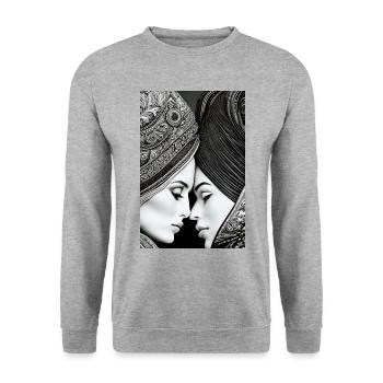 Dear Women Lesbian - Unisex Sweatshirt - salt & pepper - Front - Alina (178cm) & Michal (187cm)