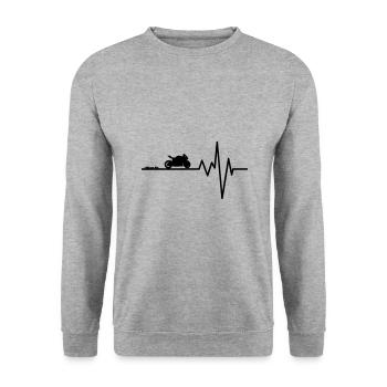 Véritable passion pour un tour de moto hobby! - Sweat-shirt Unisexe - gris chiné - Devant - Alina (178cm) & Michal (187cm)