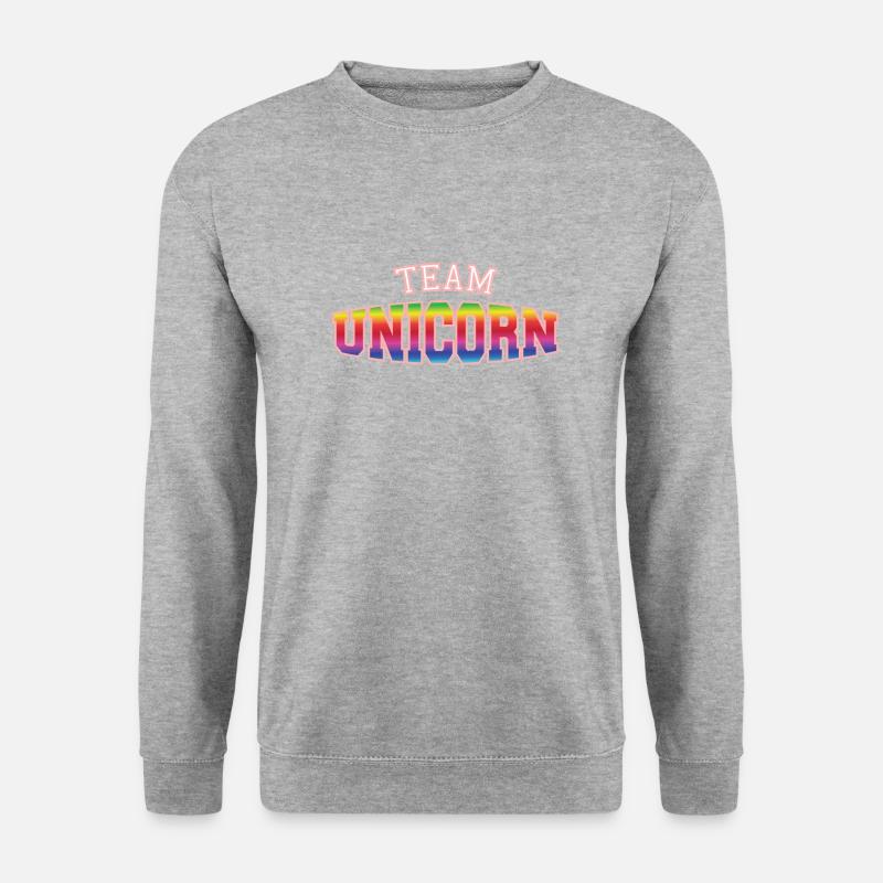Team-UNICORN - Unisex Pullover - Weißgrau meliert