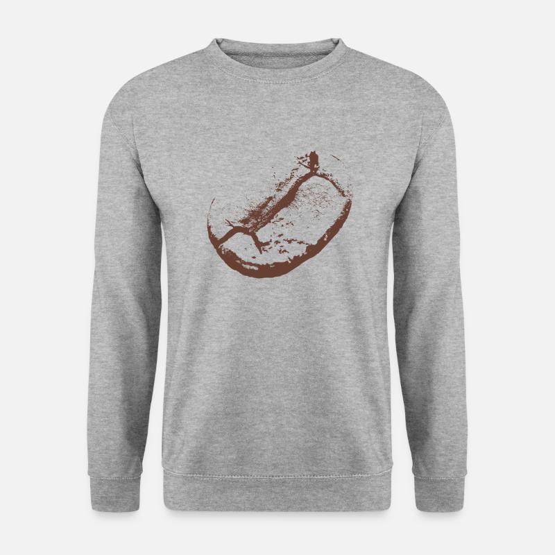 Kaffeebohne - Unisex Pullover - Weißgrau meliert