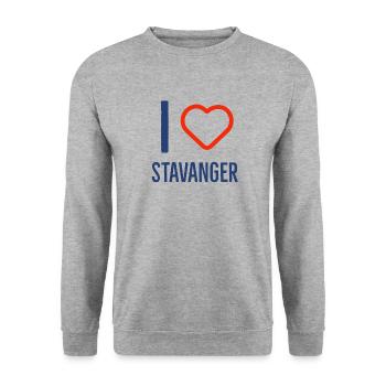 I love Stavanger - Unisex Sweatshirt - salt & pepper - Front - Alina (178cm) & Michal (187cm)