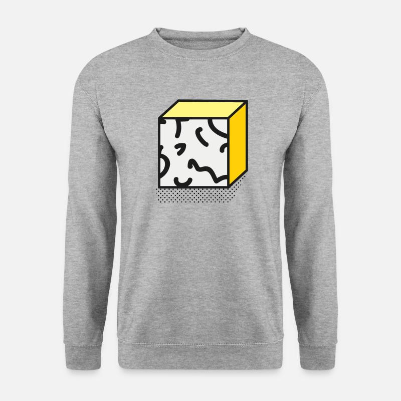 minimal memphis style - Unisex Pullover - Weißgrau meliert