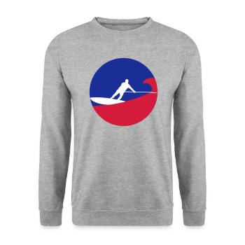surfer sur sup - Sweat-shirt Unisexe - gris chiné - Devant - Alina (178cm) & Michal (187cm)