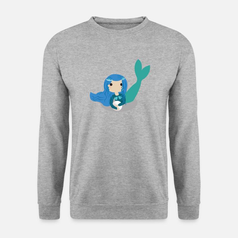 Meerjungfrau Muschel Perle - Unisex Pullover - Weißgrau meliert