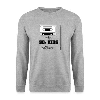 90's Kids - Unisex Pullover - Weißgrau meliert - Vorne - Alina (178cm) & Michal (187cm)