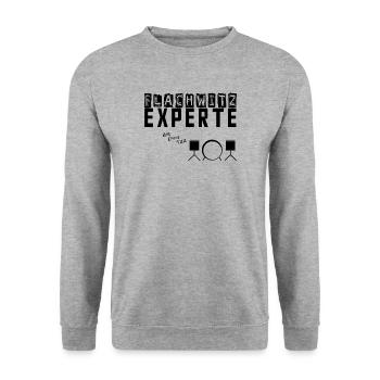 Flat joke expert black - Unisex Sweatshirt - salt & pepper - Front - Alina (178cm) & Michal (187cm)