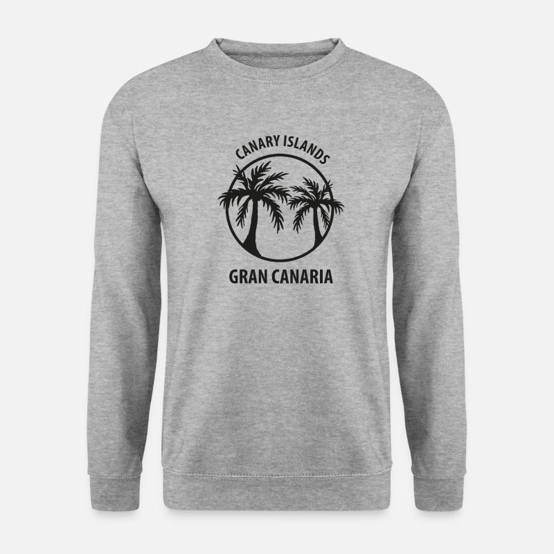 Canary Islands Gran Canaria Palmen - Unisex Pullover - Weißgrau meliert