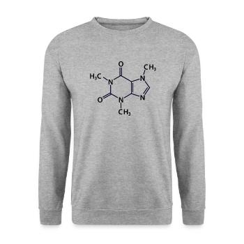 Caffeine Formula Coffee Addicted Chemical Gift - Unisex Sweatshirt - salt & pepper - Front - Alina (178cm) & Michal (187cm)
