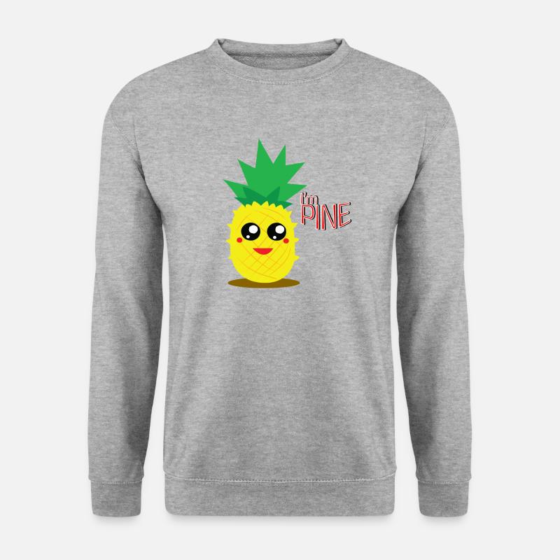 Lustige Ananas - Unisex Pullover - Weißgrau meliert
