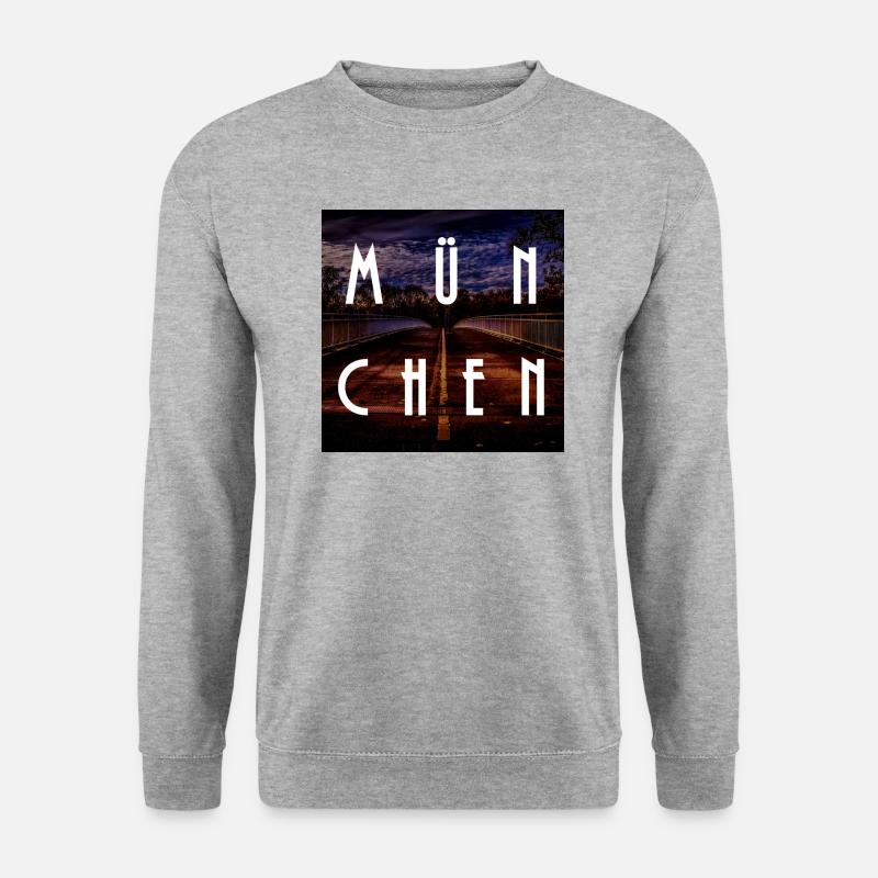 München - Unisex Pullover - Weißgrau meliert