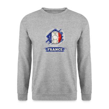 Football France Football France Football - Sweat-shirt Unisexe - gris chiné - Devant - Alina (178cm) & Michal (187cm)