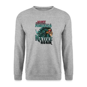 Indien - Sweat-shirt Unisexe - gris chiné - Devant - Alina (178cm) & Michal (187cm)