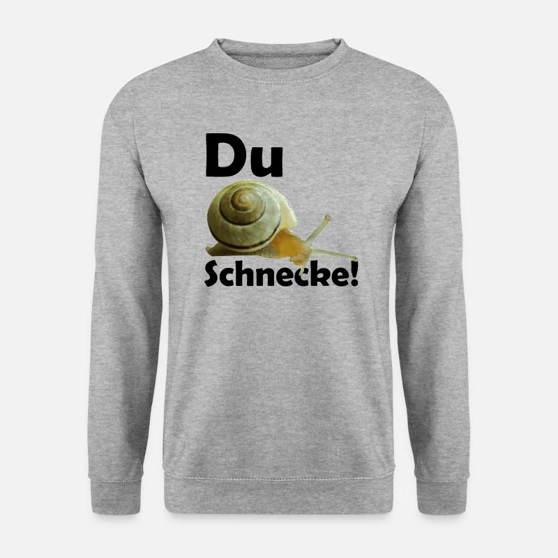 Du Schnecke! - Unisex Pullover - Weißgrau meliert