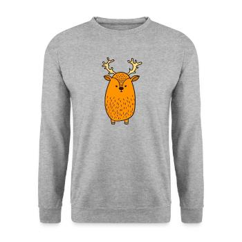 cadeau mignon de Rennes - Sweat-shirt Unisexe - gris chiné - Devant - Alina (178cm) & Michal (187cm)