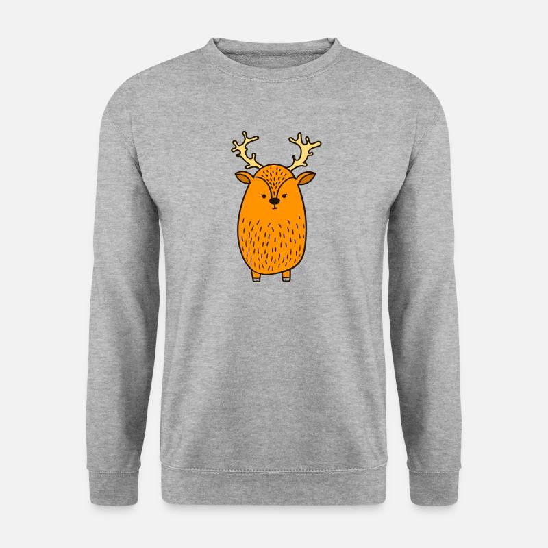 süsse Rentier Geschenk - Unisex Pullover - Weißgrau meliert