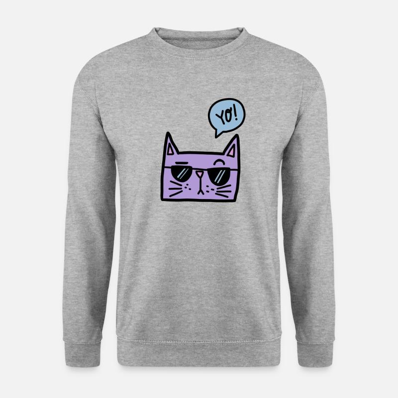 Cool CAT - Unisex Pullover - Weißgrau meliert