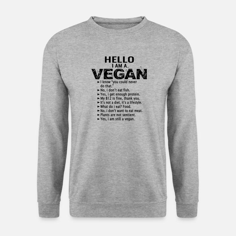 vegan - Unisex Pullover - Weißgrau meliert