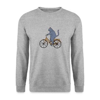Idée de cadeau de gueule de bois Cute cat - Sweat-shirt Unisexe - gris chiné - Devant - Alina (178cm) & Michal (187cm)