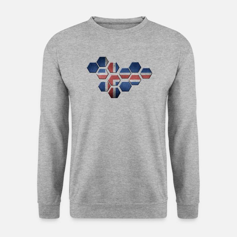 Island - Unisex Pullover - Weißgrau meliert
