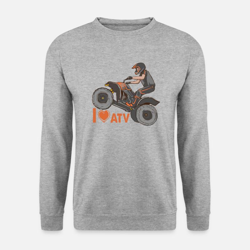 Ich Liebe ATV Quad - Unisex Pullover - Weißgrau meliert