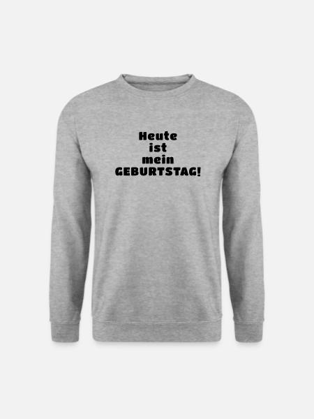 Heute ist mein Geburtstag in schwarz - Unisex Pullover - Weißgrau meliert