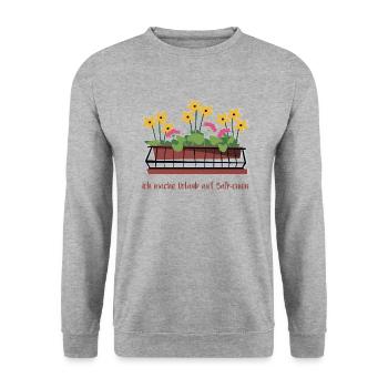 Urlaub Balkonien Ferien - Unisex Pullover - Weißgrau meliert - Vorne - Alina (178cm) & Michal (187cm)