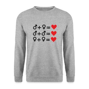 Love is Love Gay Lesbian Gay Lesbian Homo Marriage - Unisex Sweatshirt - salt & pepper - Front - Alina (178cm) & Michal (187cm)