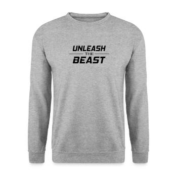 Unleash the Beast Shirt Creature Beast Beast - Unisex Sweatshirt - salt & pepper - Front - Alina (178cm) & Michal (187cm)