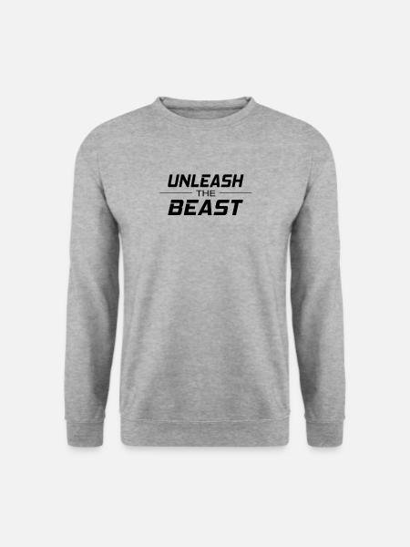 Unleash the Beast Shirt Kreatur Beast Biest - Unisex Pullover - Weißgrau meliert