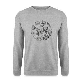 Feuilles d'automne feuillage noir cadeau - Sweat-shirt Unisexe - gris chiné - Devant - Alina (178cm) & Michal (187cm)