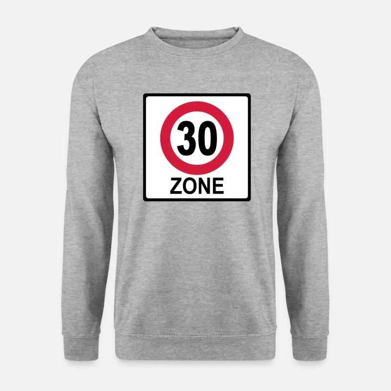 Zone 30 Geburtstag - Unisex Pullover - Weißgrau meliert