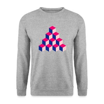 Tower of Cubes - Unisex Pullover - Weißgrau meliert - Vorne - Alina (178cm) & Michal (187cm)
