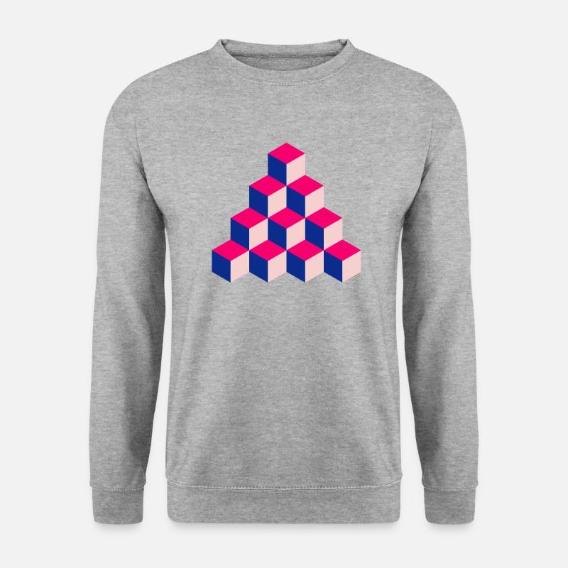 Tower of Cubes - Unisex Pullover - Weißgrau meliert